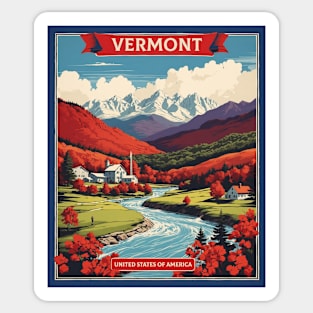 Vermont United States of America Tourism Vintage Poster Sticker